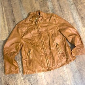 🍁🍂Vegan Friendly Non-Leather Brown Jacket SizeXL. Fit like a petite!